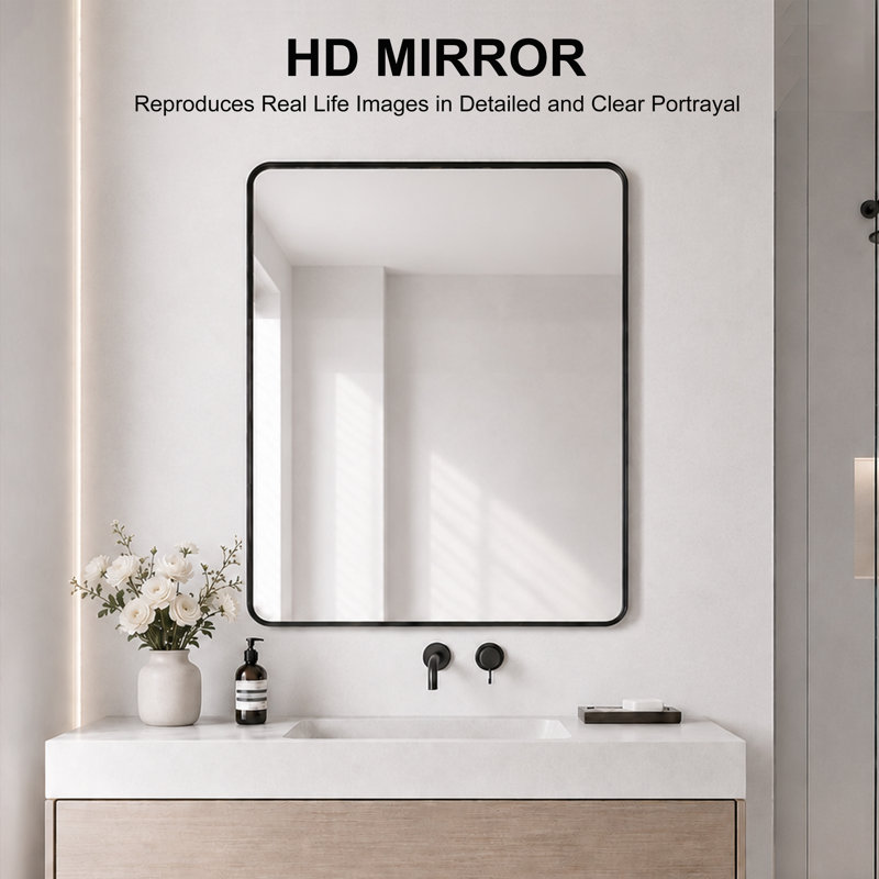 Miroir de salle de bain mural 28 po x H 36 po, L 28 po x H 36 po