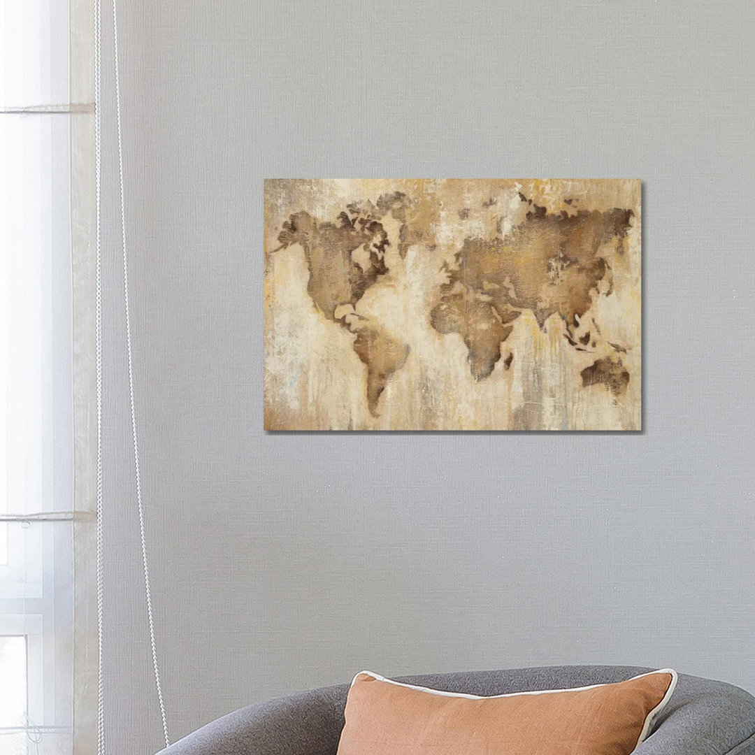 Map Of The World by - Wrapped Canvas Graphic Art