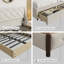 Structure de lit grand avec tête de lit et 4 tiroirs - plateforme en métal silencieuse, structure en bois d'hévéa gris carbone