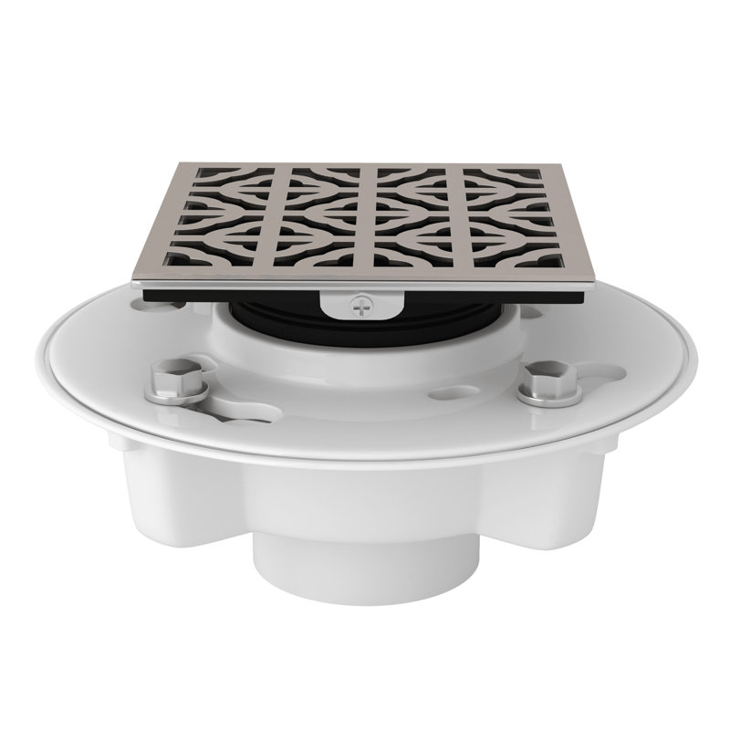 PVC 2" X 3" Drain Kit with Petal Decorative Cover, Satin Nickel