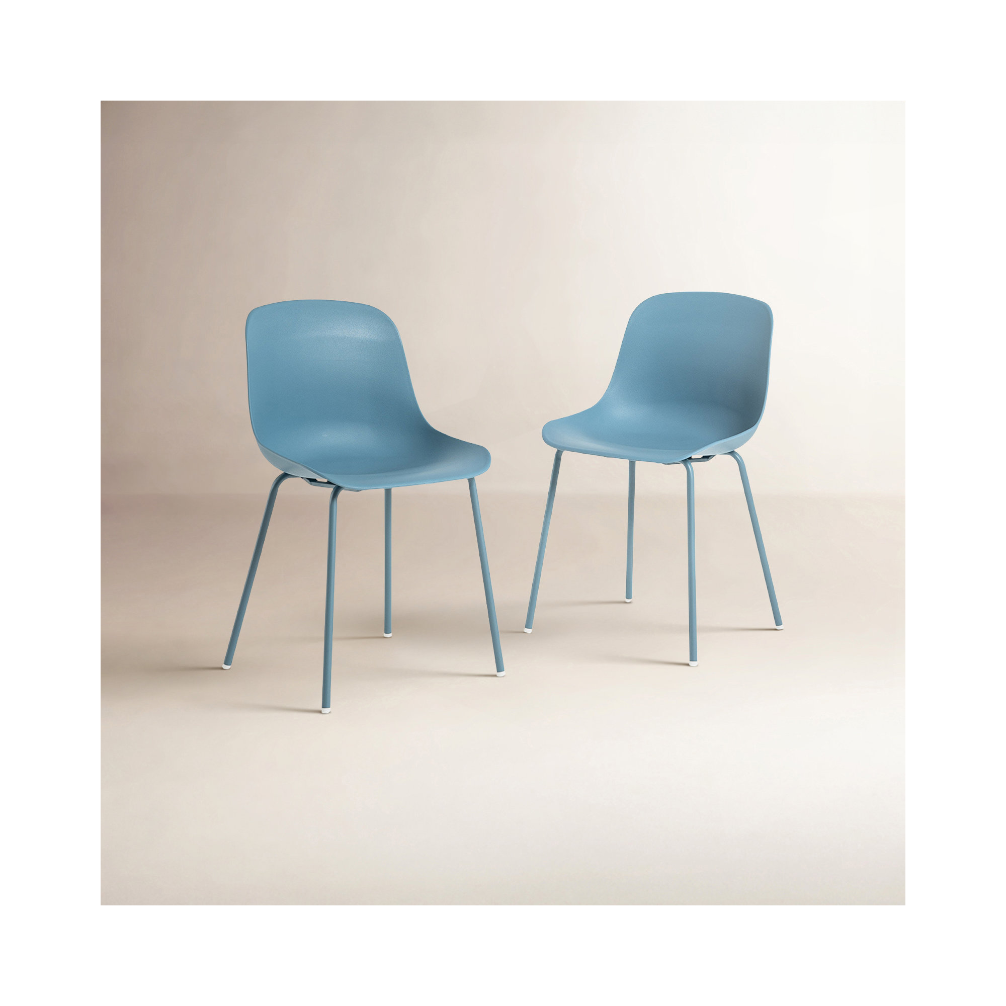 Meli Armless Dining Chairs, Blue