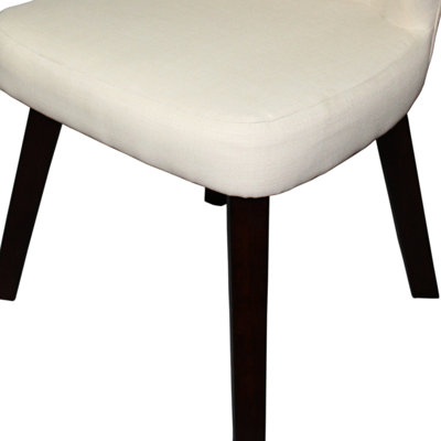 31" Tall "concave" Chair In Cream - Wood & Foam Construction Accent Sitting 24lb Package Weight Linen/cotton