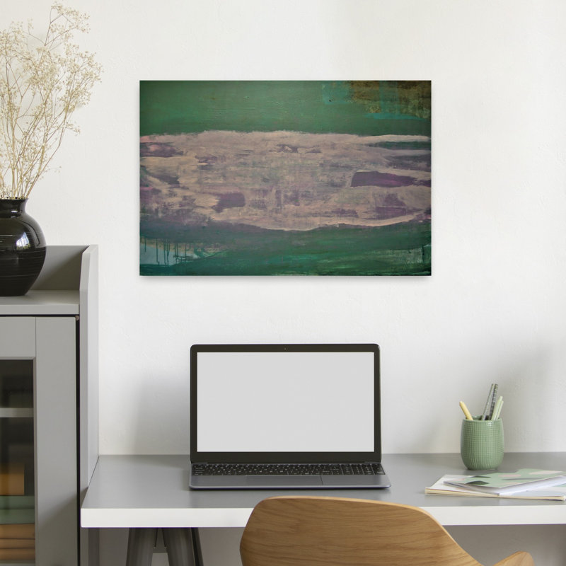 «Green and Pink Natur Contemporary Landscape Nature», art mural, H 24 po x l 16 po