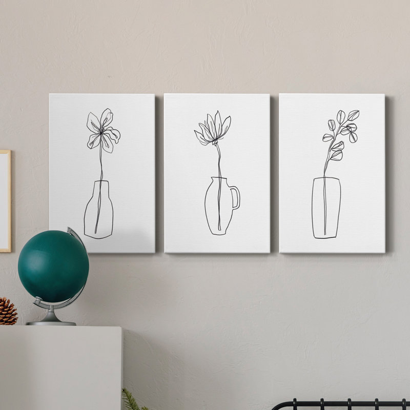 Spring Trio I - Ensemble de 3 toiles tendues, H 27 po x l 48 po x P 1 po
