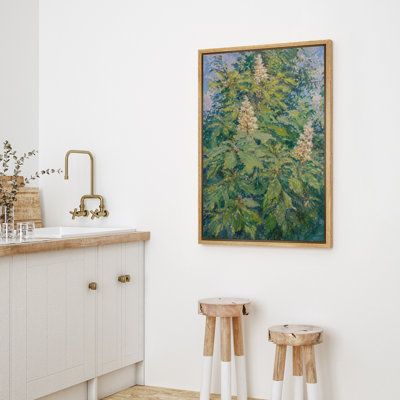 Fresh Green Botanical Foliage Nature Wall Art Framed Canvas Master Bedroom Wall Art Work Print