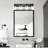 4-Light Dimmable Black Vanity Light With Seeded Glass Shade.