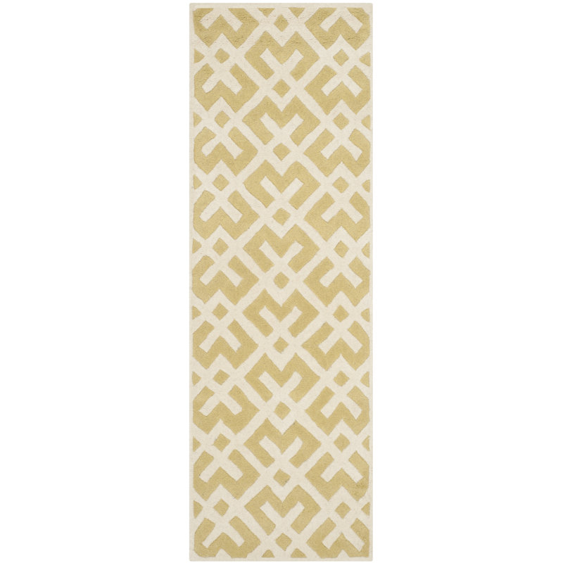 Gerald Geometric Wool Hand Woven Area Rug, Runner 69 x 213 cm