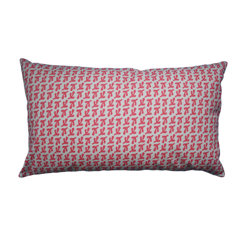 Coussin en coton imprimé à la main, 14 po x 18 po, Tango