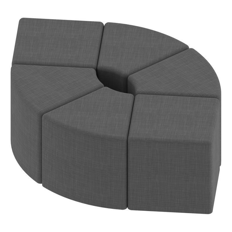 Shapes Series II Modular Collaborative Soft Seating Wedge Stool with Foam Padded Seat, H 14 po x l 20,5 po x P 20,5 po