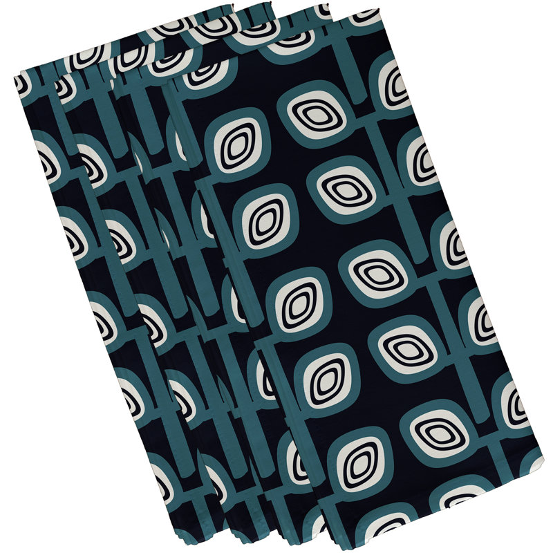 Ensemble de serviettes 4 pièces Leaf Tree, Bleu marine, L 18 po x L 18 po