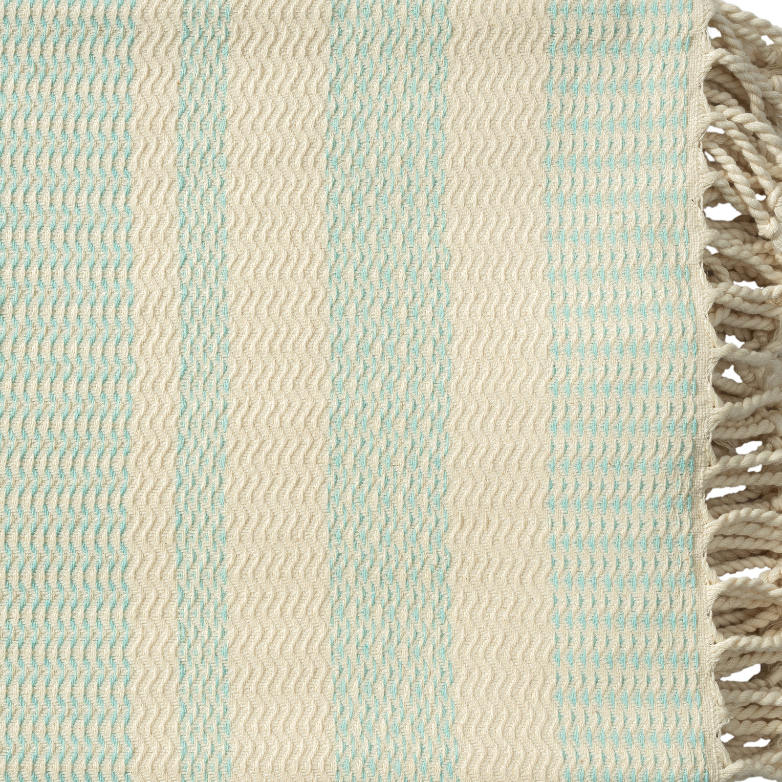 Dacion 100% Turkish Cotton Throw, Green Striped