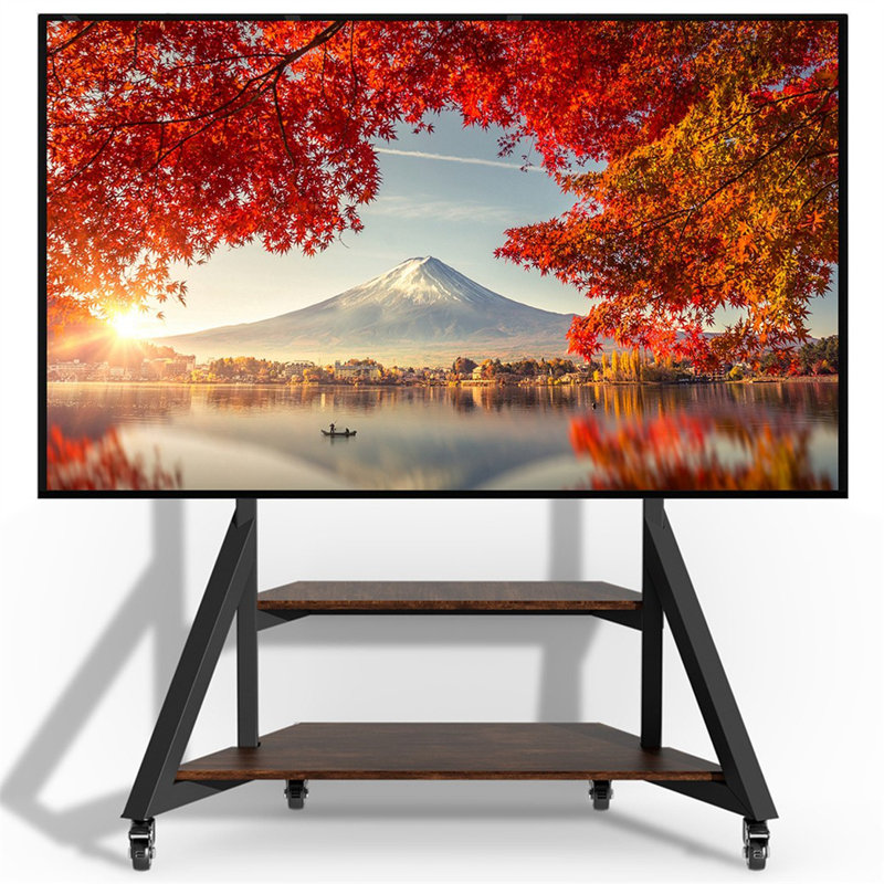 Camela TV Stand for TVs up to 100", Black/Walnut