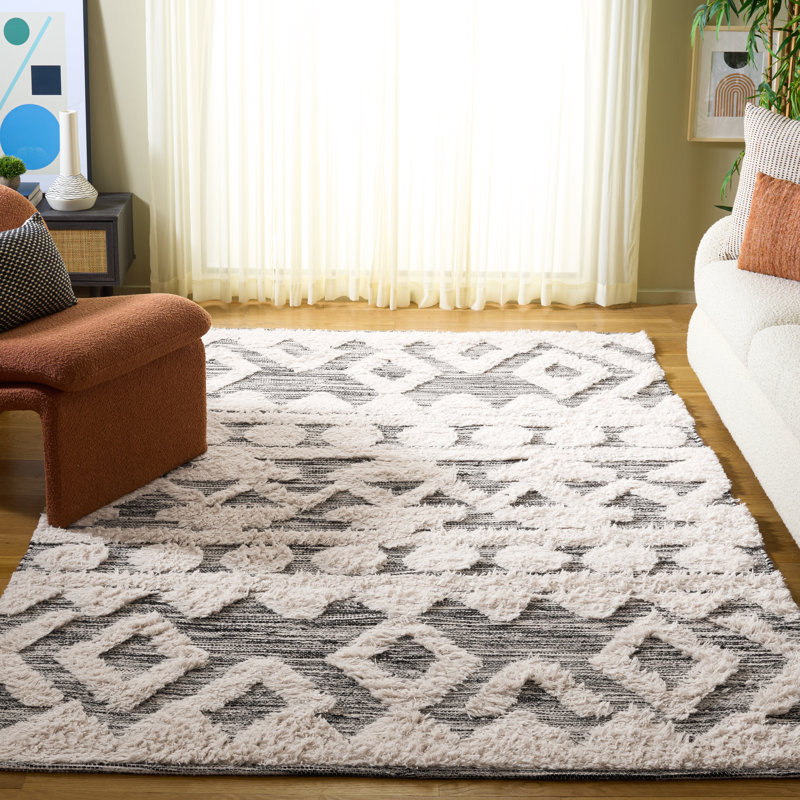 Davison Hand Woven Wool Area Rug, Rectangle 6' x 9'