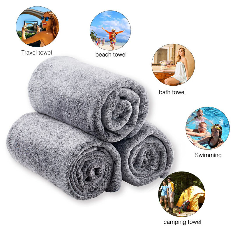 Ensemble de serviettes de bain 3 pièces rossburg, Gris