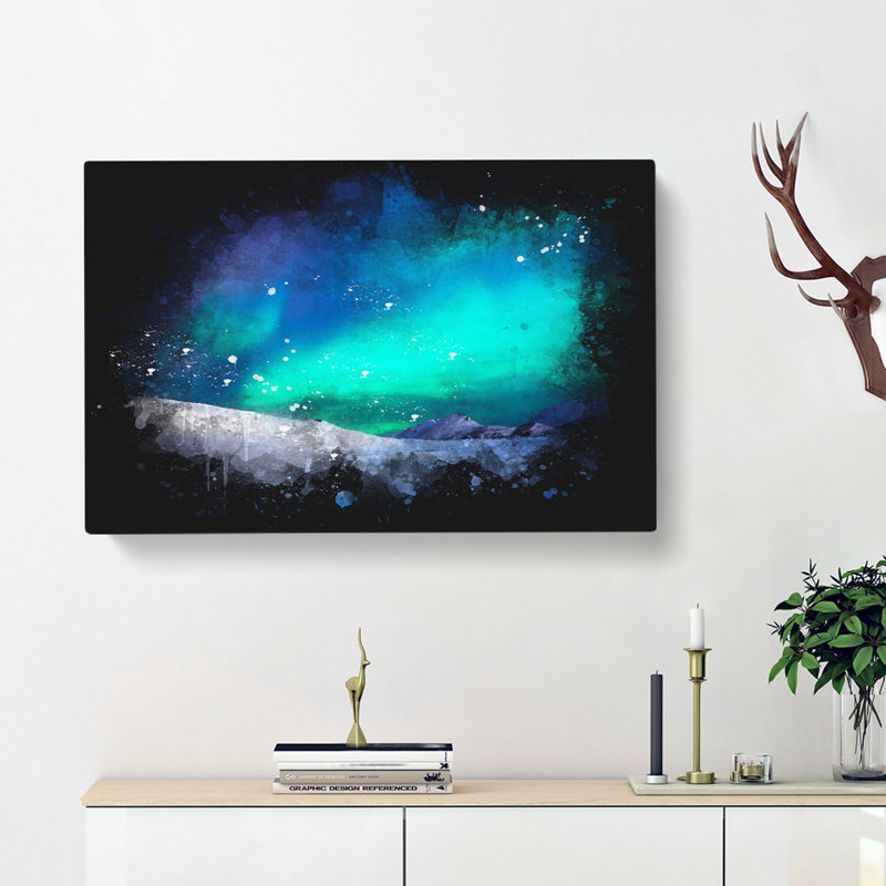 Aurora Borealis In Iceland - Wrapped Canvas, 60cm H x 91cm W x 4cm D