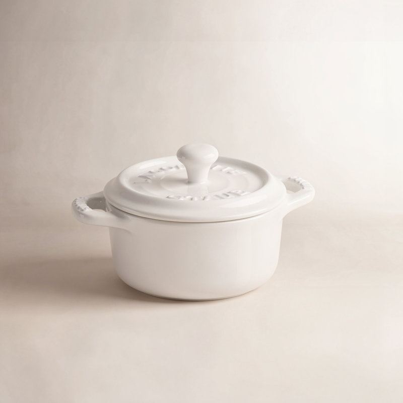 Staub Ceramics Mini Round Cocotte Set, White