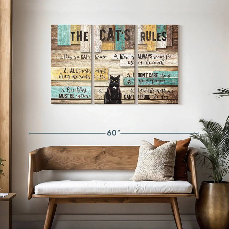 The Cat's Rules, 28" H x 45" W