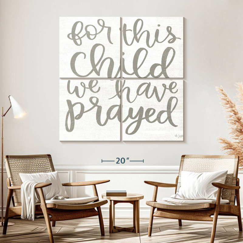 Pour cet enfant, nous avons prié, H 57 po x l 57 po