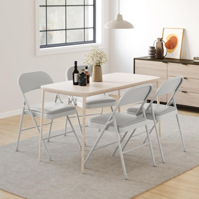4 Pack Folding Chairs with Padded Cushions, Padded Foldable Chair Hold Up to 350 Pounds
