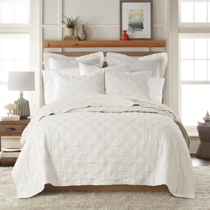 Washed Linen Cream Twin Quilt