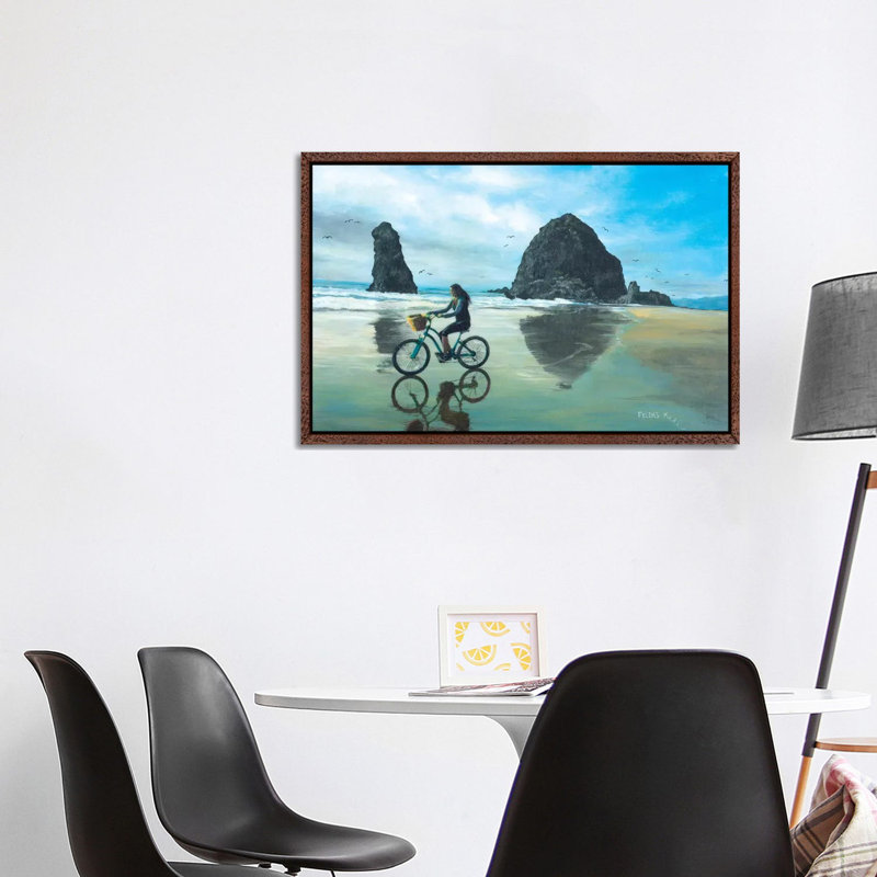 Chill Days At The Coast by ColorByFeliks - Painting on Canvas, 101.6 cm H x 66.04 cm W, Classic Brown Wood Framed