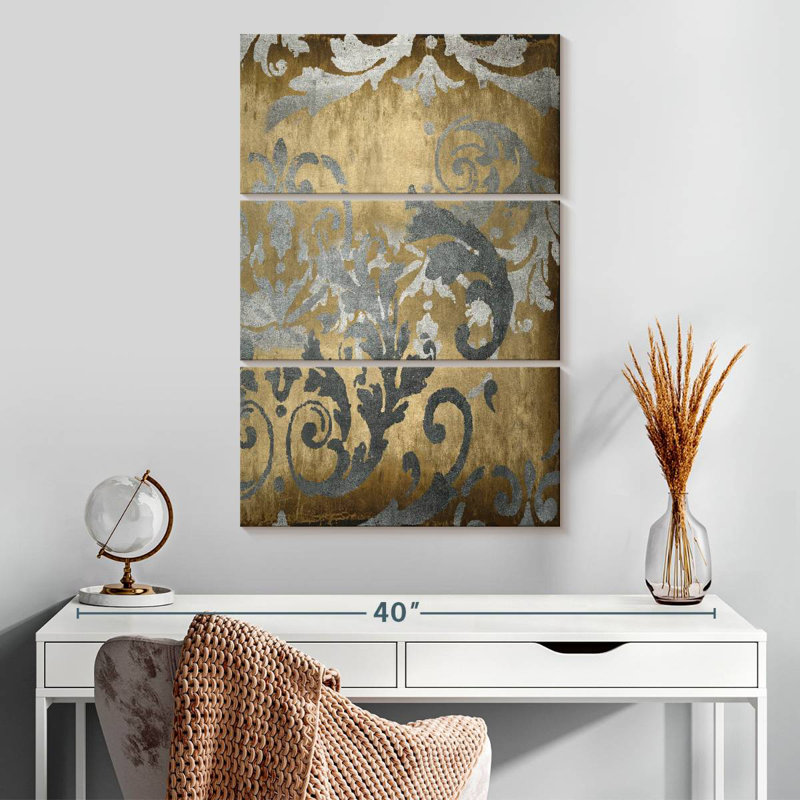 Damask In Gold I, 32'' H x 20'' W