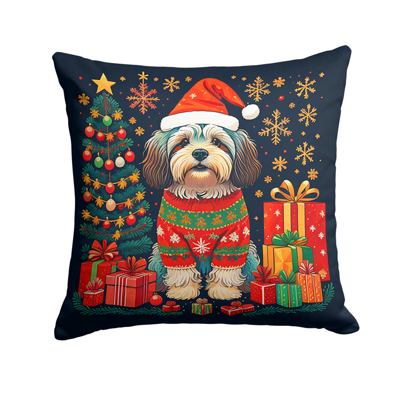 Coussin décoratif en tissu 1129_Havanese, 18 po x 18 po