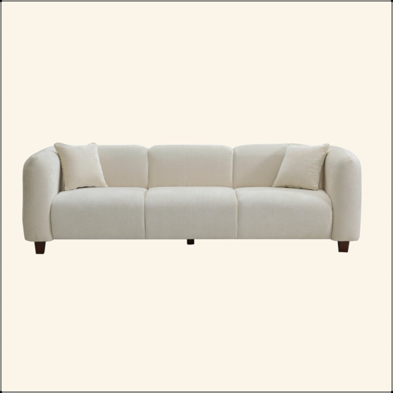 Canapé 3 places rembourré moderne, Beige