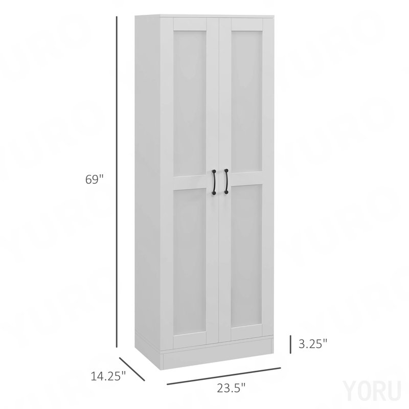 Armoire de 69 po de hauteur, portes à fermeture douce, tablettes de rangement - standard