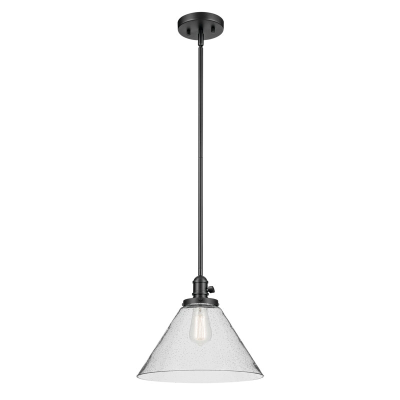 Luminaire suspendu conique 1 lumière 11,75 po, Noir satiné