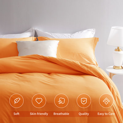 Ensemble de housse de couette en microfibre - 3 pièces avec fermeture à boutons et attaches de coin, literie douce et respirante