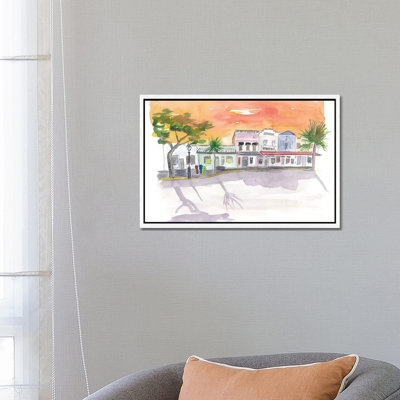 Shops On Duval St Key West Fl by Markus & Martina Bleichner - Painting on Canvas