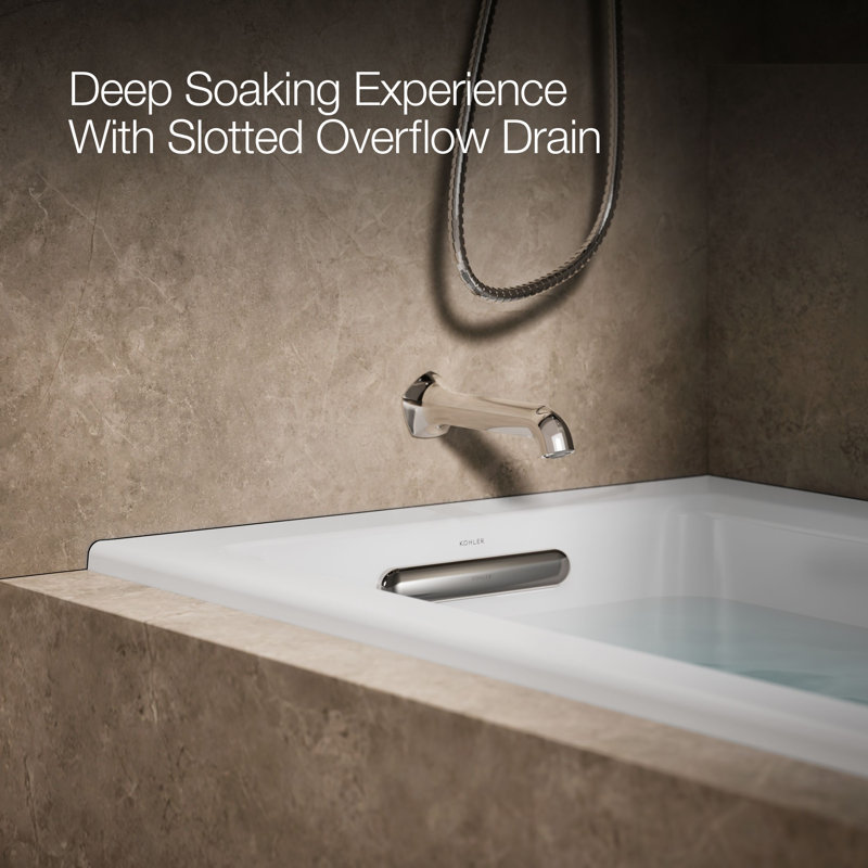 Archer® Alcove Whirlpool with Bask Heated Surface, Tile Flange and Left-Hand Drain, Left, White