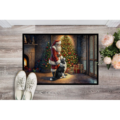 Paillasson Border Collie and Santa Claus