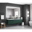 Miroir de salle de bain 72 po x 48 po à DEL. Brouillard, 3 couleurs, gradation continue. Fixé au mur avec un cadre en aluminium doré brossé et des réglages d'éclairage uniques