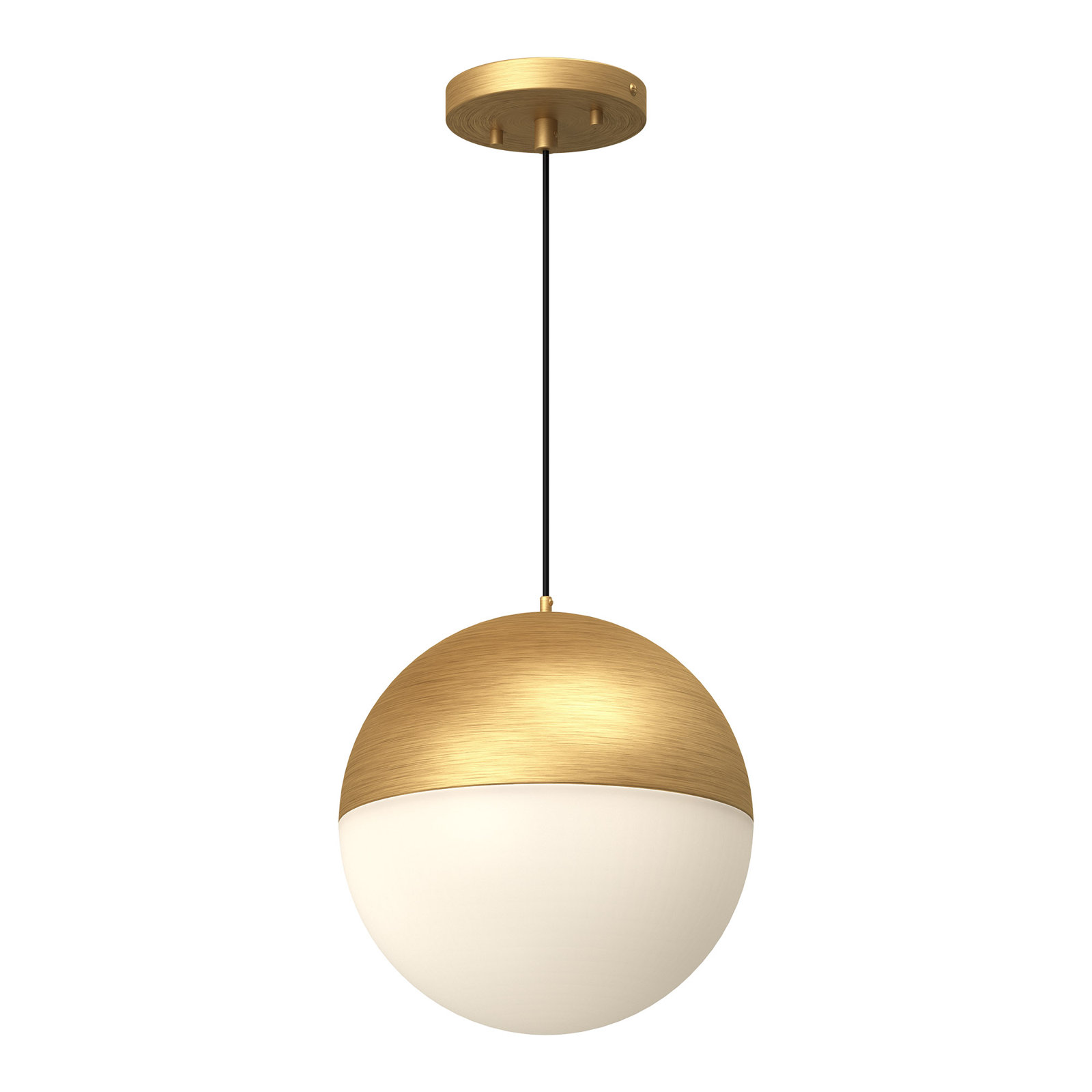 Monae Single Light Glass Dimmable LED Pendant, 10.88" H x 10" W x 10" D, Brushed Gold