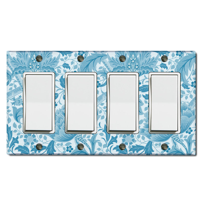 Nature Themed 4 - Gang Toggle Light Switch Standard Wall Plate