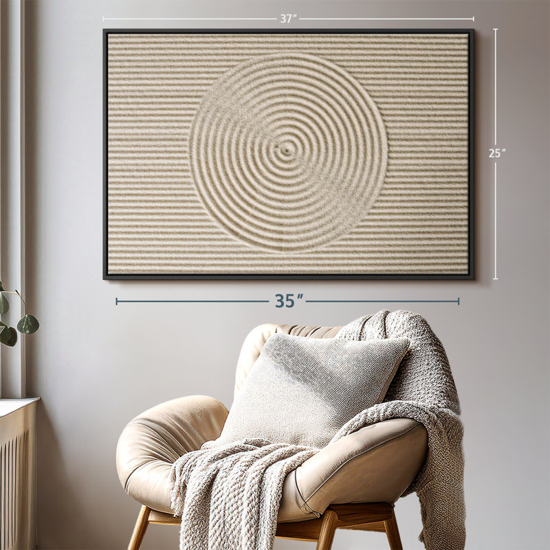«Zen Circles In The Sand», reproduction sur toile, H 25 po x l 37 po