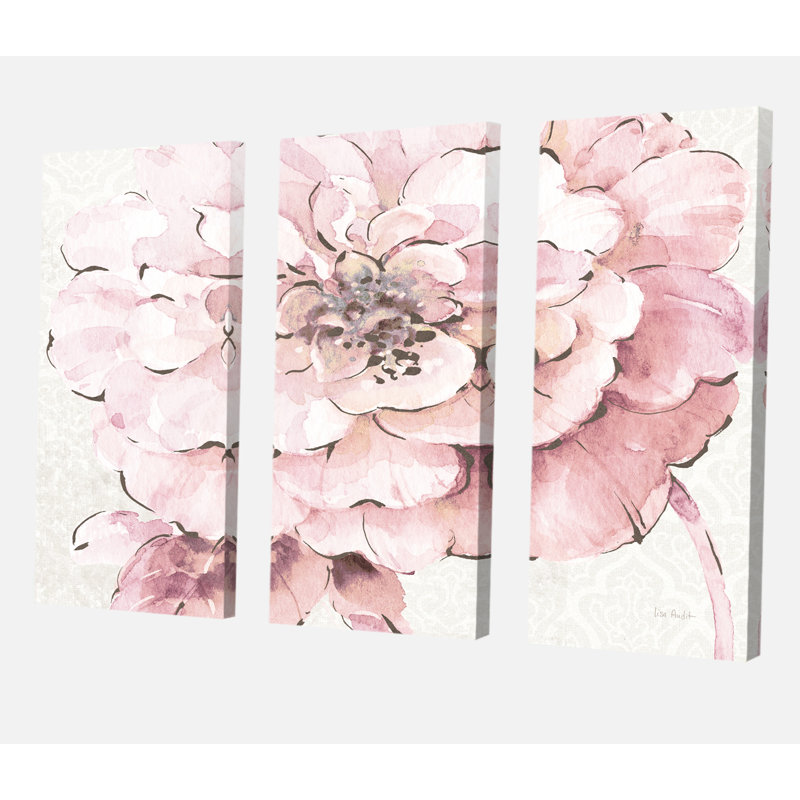 Indigold Shabby Peony - reproduction d'art sur toile tendue, H 28 po x l 36 po x P 1 po