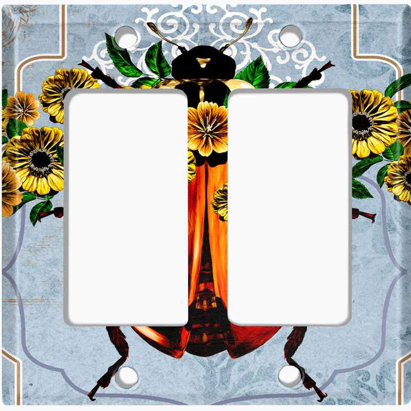 Patterned 2 - Gang Toggle Light Switch Standard Wall Plate