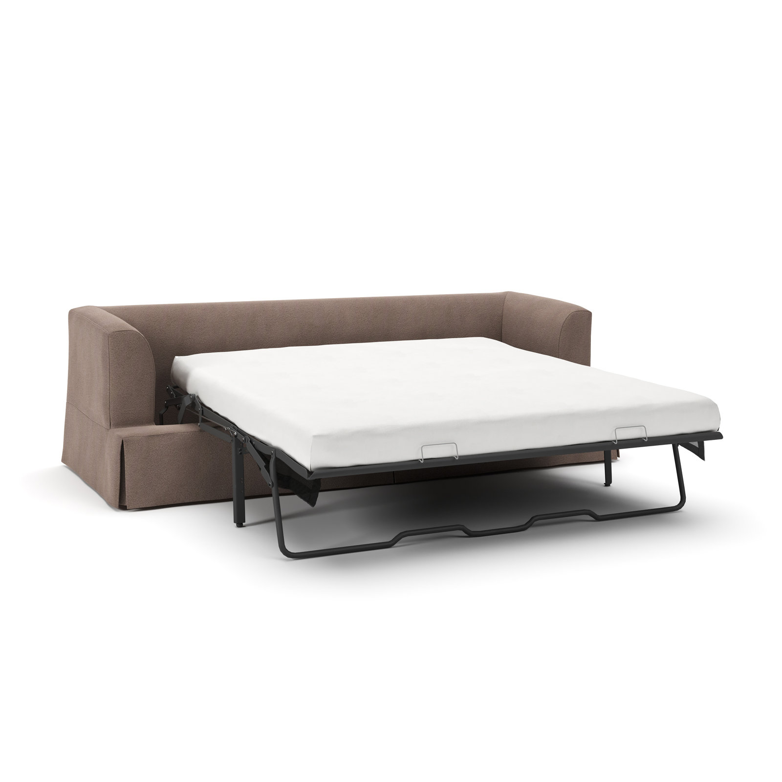 Lucia 92.5'' Upholstered Sleeper Sofa, Bella Cocoa Performance Velvet