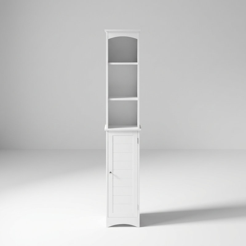 Tall Freestanding Storage Cabinet with Adjustable Shelves and Anti-Tip Design