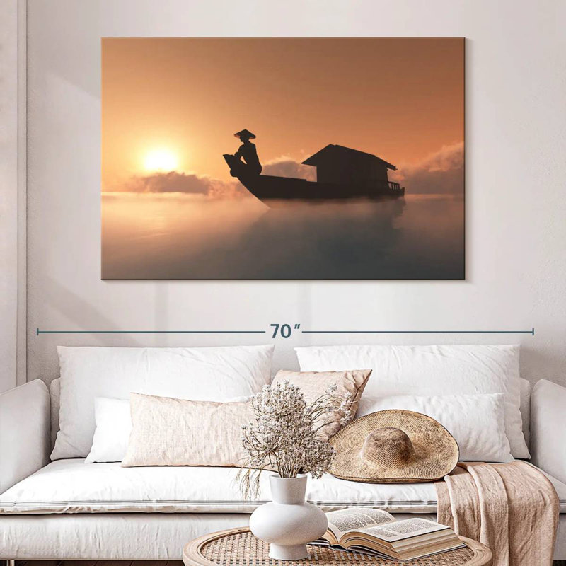 Senne pêche en mer brumeuse