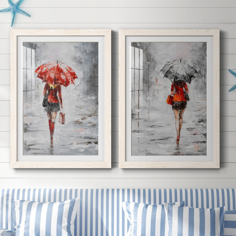City magasiner III - ensemble de 2 reproductions d'art, Blanc, Papier encadré blanc, H 37,5 po x l 55 po x P 1,5 po