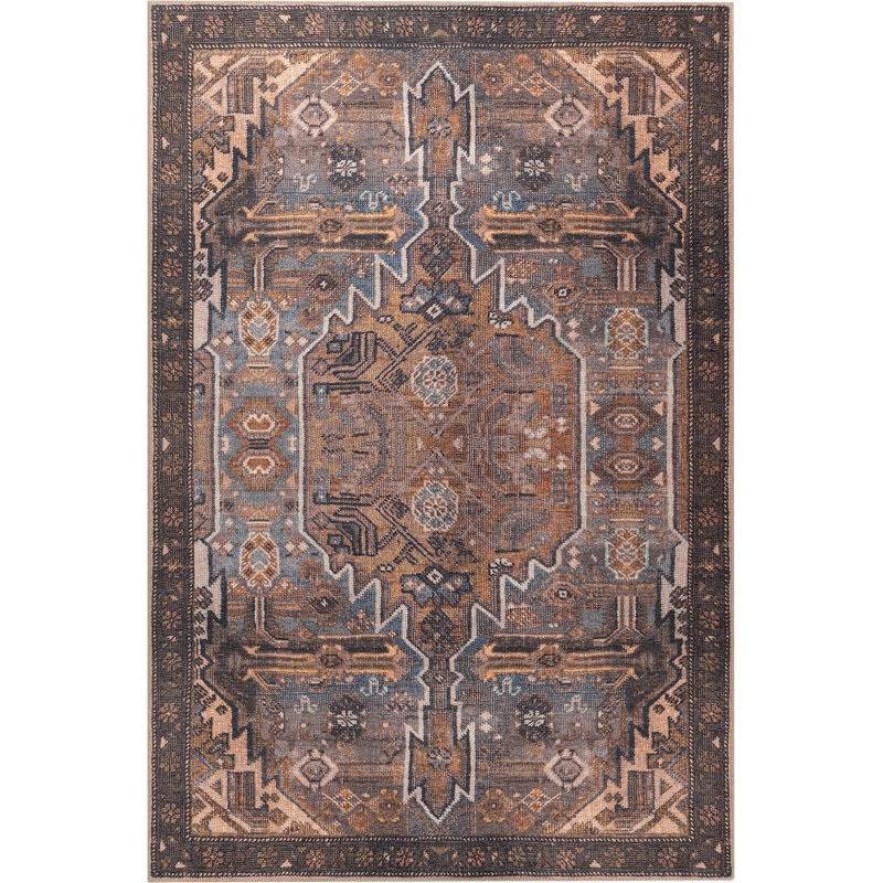 Luxurious Brown Area Rug, 7.5 x 10.8 Feet | 100% Polyester, 1850 g/m² | Pile Height: 0.2 Inches | Recycled Poly Cotton Underside | Machine Carpet, Durable & Easy to Maintain | Perfect for Living Room & Bedroom Decor