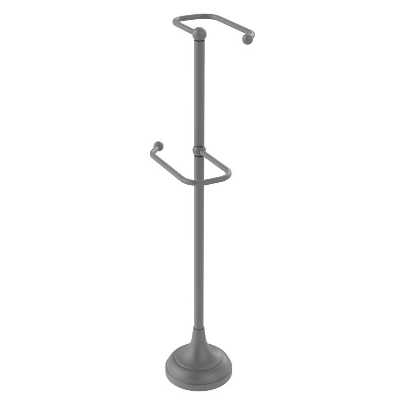 Porte-papier hygiénique sur pied 2 rouleaux, Gris mat
