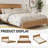 Afore Wooden Platform Bed Frame with Headboard, Solid Pine Construction-1833855700-1833855659