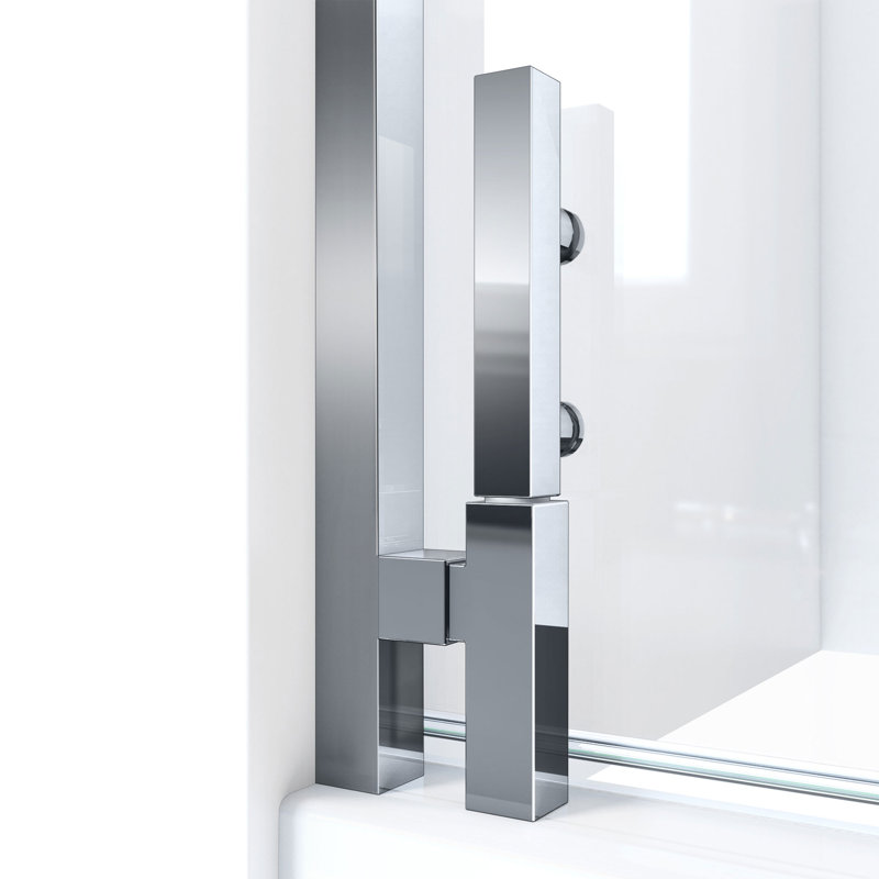  DreamLine Ascend 52 1/2 - 53 1/2 inch W x 72 inch H Frameless Pivot Shower Door in Chrome, Chrome, 53.5"
