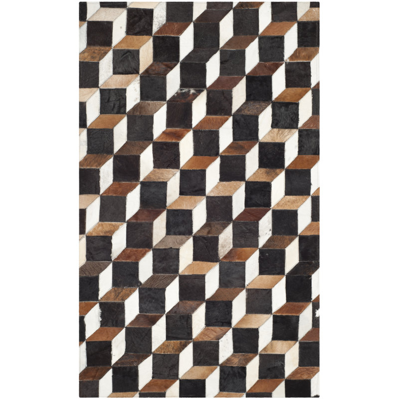 Tapis brun / ivoire Stasia, Rectangle 3 pi x 5 pi