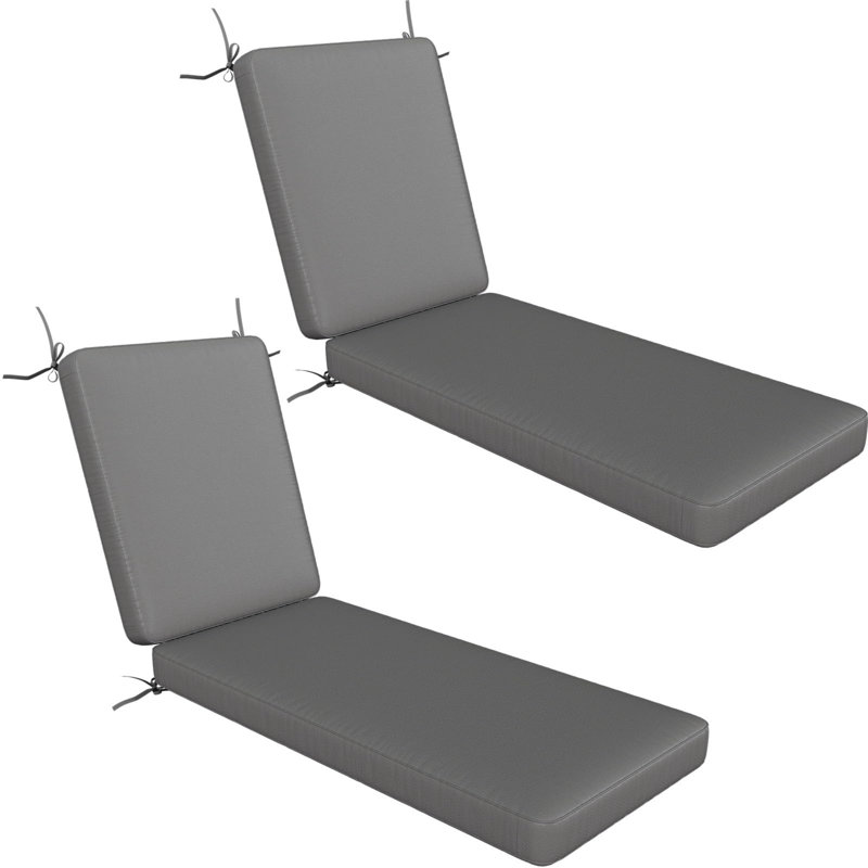 Chaise Lounge Cushions Outdoor Set Of 2, Gray